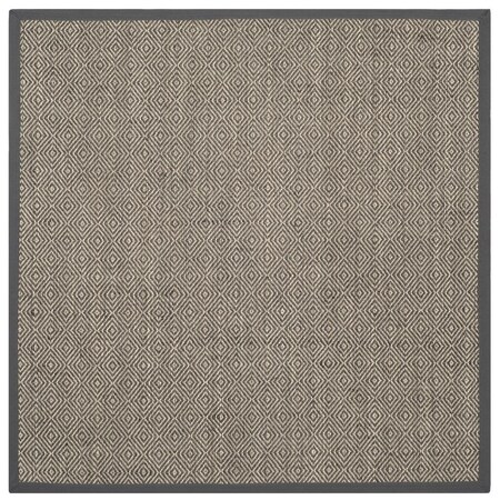 Safavieh Natural Fiber Square Area Rug, Natural and Dark Grey - 6 x 6 ft. NF151A-6SQ